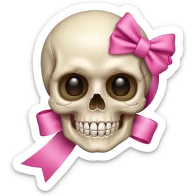 SKULL POOKIE RIBBON sticker
