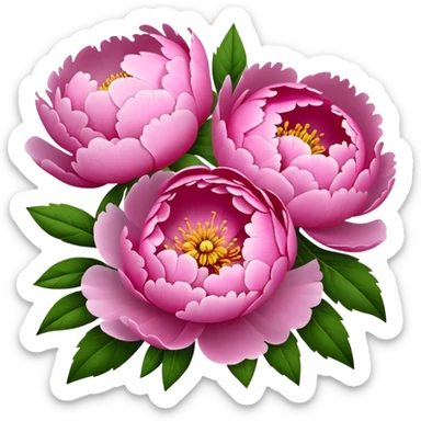 Peonies pink sticker
