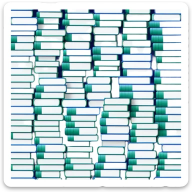 blue background composed of evenly stacked books green colour  sticker