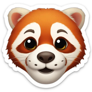 Red panda face sticker