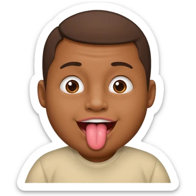 Pregnant man emoji with tongue emoji sticker
