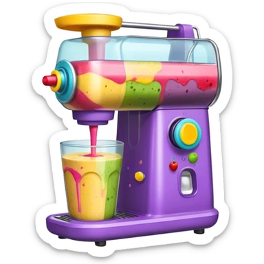 A SMOOTHIE MACHINE BUT THE LID ISN'T ON SO THE SMOOTHIE SPLASHES OUT AND MAKES A MESS sticker