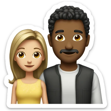 a girl with her lovely husband sticker