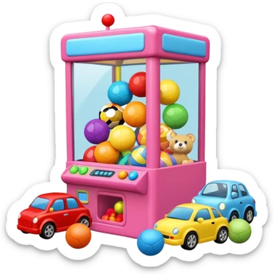 Claw machine with toys sticker
