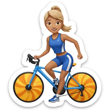 woman in spining sport sticker