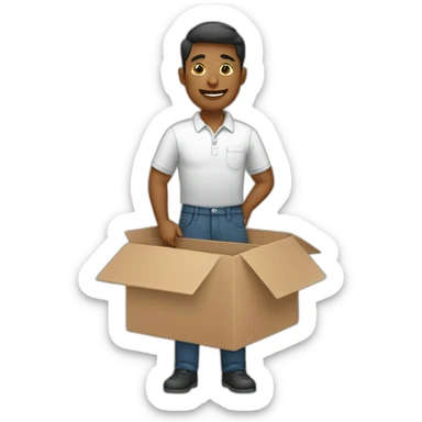 small business owner packing sticker