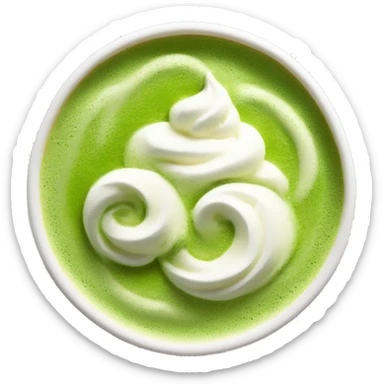 Matcha latte with whipped cream sticker