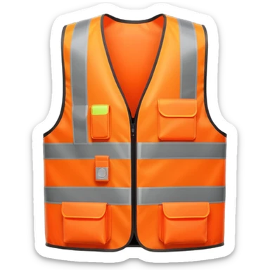 Safety Vest, neon orange reflective sticker