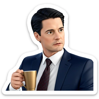 formal male with cup sticker