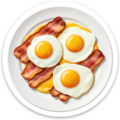 Bacon and eggs breakfast plate sticker