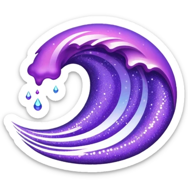 glitter roxo wave sticker
