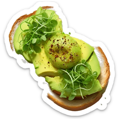 smashed avocado toast with micro greens and pepper flakes sticker