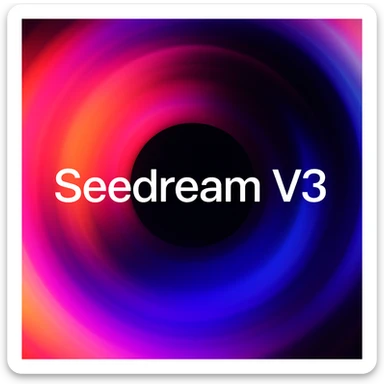 remake this and make "Seedream V3" bit bigger sticker