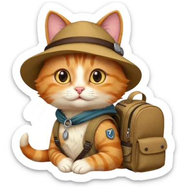 explorer cat sticker