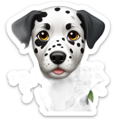 Dalmata with flowers sticker