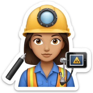 opérateur contrôle non destructif féminin brune sticker