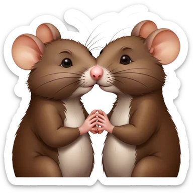 Kissing rats sticker