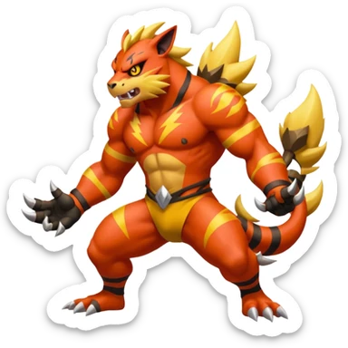 Electabuzz-Incineroar-Blaziken-fusion, full body sticker