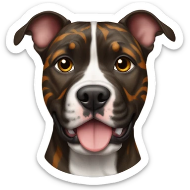 pitbull terrier dark brindle tiger stripes sticker
