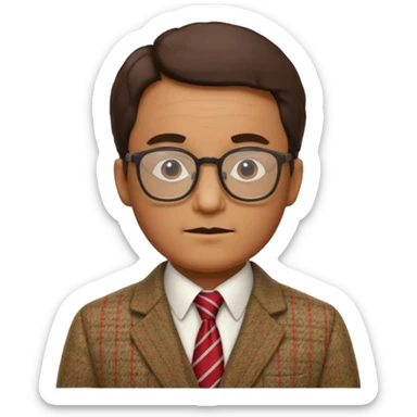 professor with red tie sticker