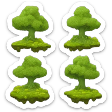 Moss green and lichen yellow sticker