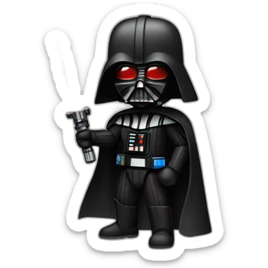 Dark Vador with one red laser saber in left hand sticker