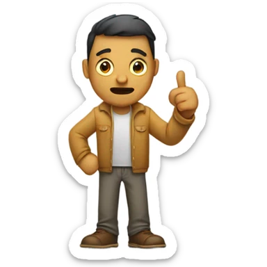 Disappointed, lonely guy with two thumbs down sticker