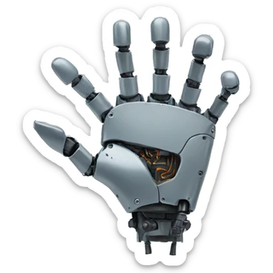 robot hand point down sticker