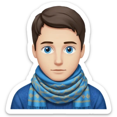hold men blue eyes, art painting scarf sticker