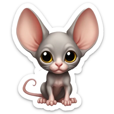 Cute Bat-Winged Sphynx-Rat-Mouse-Rodent-Hybrid full body sticker