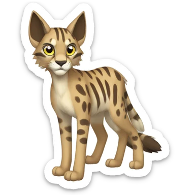 Striped and spotted Lynx-Caracal-Fakemon-hybrid full body sticker