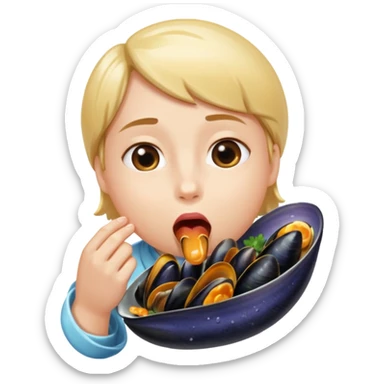 langue humaine qui lèche une moule dans coquille sticker