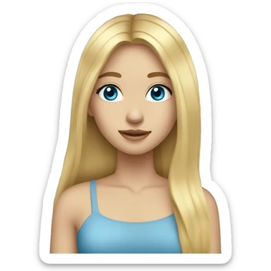 a girl with long blonde hair blue eyes sticker