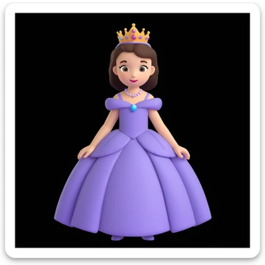 girls in a princess dress sticker