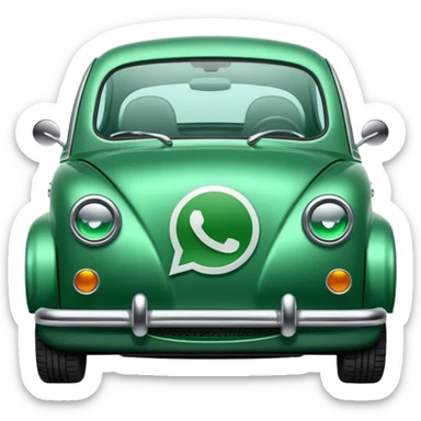 Coche verde de whatsapp con el logo en la puerta sticker