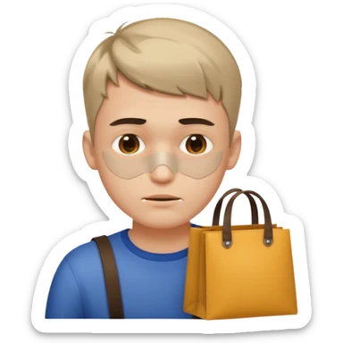 a fair-haired guy with a short haircut, abrasions on his face and bags under his eyes sticker