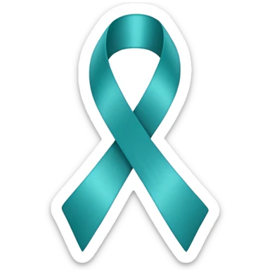 Teal awareness ribbon emoji sticker