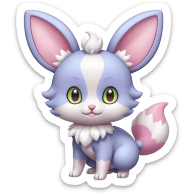  Fey Toony Espurr-Minccino-Skitty-Sprigatito-fusion-hybrid sticker