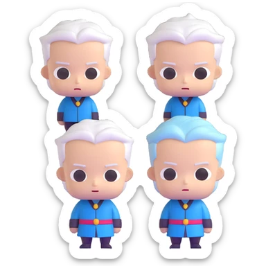 Cute chibi Dante and Vergil from Devil May Cry, big heads, small bodies, childlike proportions sticker