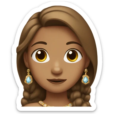 brown-haired girl with jewelry sticker
