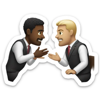 two men business meeting sticker