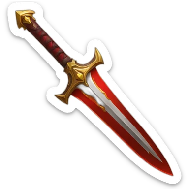 wow dps sword icon with red background sticker