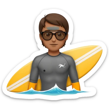 Surfer guy with brunette  sticker