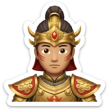 ancient Chinese warrior in armor sticker
