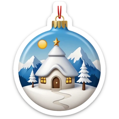 white christmas ornament with an alpine print  sticker