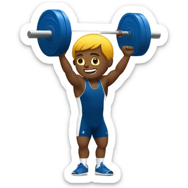 summer olympics boy weightlifting sticker