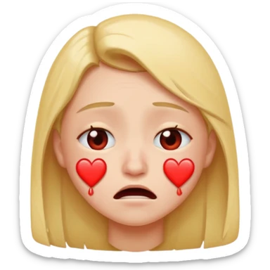 Happy bawling crying with heart eyes sticker