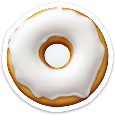 Donut in white glaze sticker