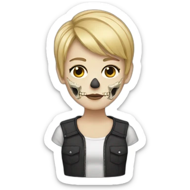 Skull-blond-shorthair sticker