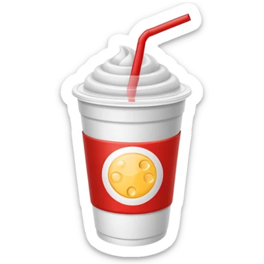 plain white soda cup from a fast food restaurant with a straw sticker